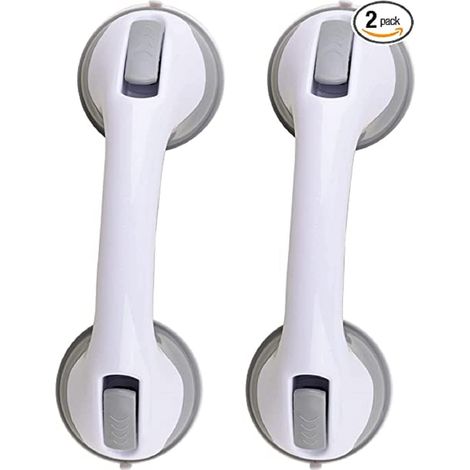 Lot de 2 poignées de douche à ventouses, barre d'équilibre pour salle de bain, support de sécurité pour main courante, poignée de douche avec ventouses puissantes, barres d'appui pour salle de bain