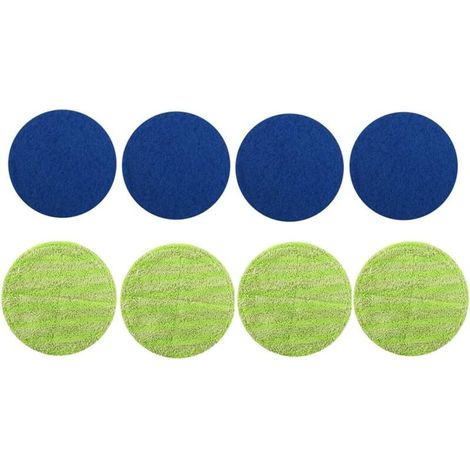 Tampon de Rechange 8 PièCes SéRies pour Balayeuse de Vadrouille Rotative éLectrique sans, Tampon de RéCurage de Vadrouille Rotative éLectrique sans, Bleu + Vert (1/5)