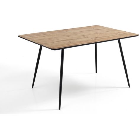 Tavolo da pranzo allungabile in rovere e metallo 120x160cm Den