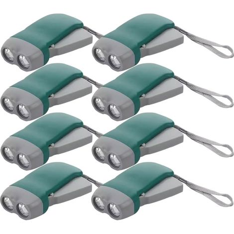 Lot De 2/4/8/10 Lampes De Poche À Manivelle, 2 Lampes De Poche À Dynamo D'urgence À LED, Auto-alimentée, Pour La Pêche, Les Voyages(Green color,Set 1)
