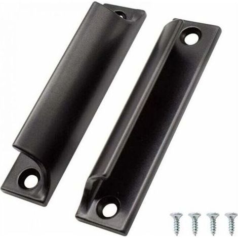 2PCS Poignée de Porte Coulissante, Aluminium Poignée Meuble, Poignee de Meuble Cuisine Noir, Disponible pour Portes de Balcon, Portes Coulissantes, Tiroirs (1/4)