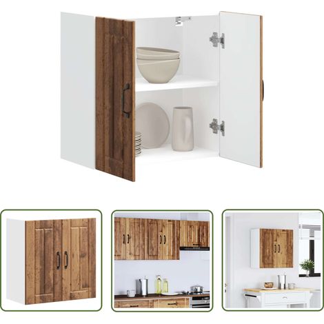 vidaXL Armoire murale de cuisine Lucca vieux bois bois ingénierie (1/5)