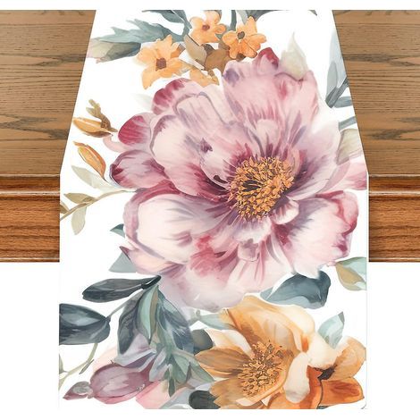 Table Runner 33cm x 183cm Cotton and Linen Rustic Barn Wood and Teal Blue Green Brown Anti-Dust Burlap Rectangle Table Decor (1/5)