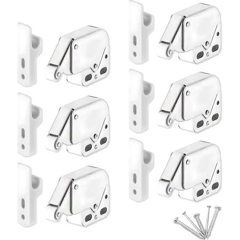 6 Pièces Loqueteaux à Ressort Mini Latch, loquets tactiles, appuyez pour ouvrir/fermer, fermeture à ressort pour porte d'armoire, av (1/5)