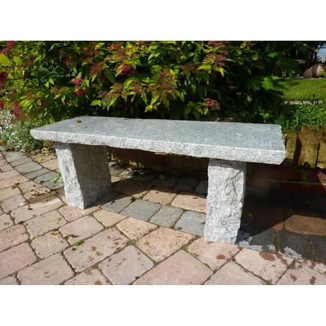 Rustic Straight Garden Bench - 100cm L x 30cm W - Grey Granite