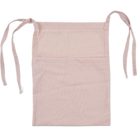 Grand sac de rangement suspendu pour lit bébé, capacité élevée, compartiment unique, léger, rose, idéal pour jouets et poussettes. (1/5)