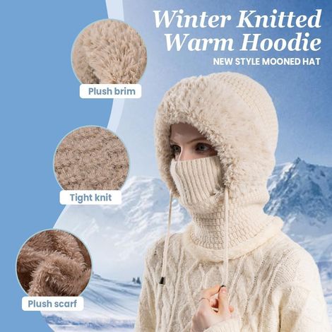Cagoule Polaire Femme Hiver 2026 - Balaclava Multifonction, Masque de Ski Chaud, Bonnet Tricoté et Cache-Cou Thermique, Capuche pour Sports d'Extérieur et Activités Hivernales (1/5)