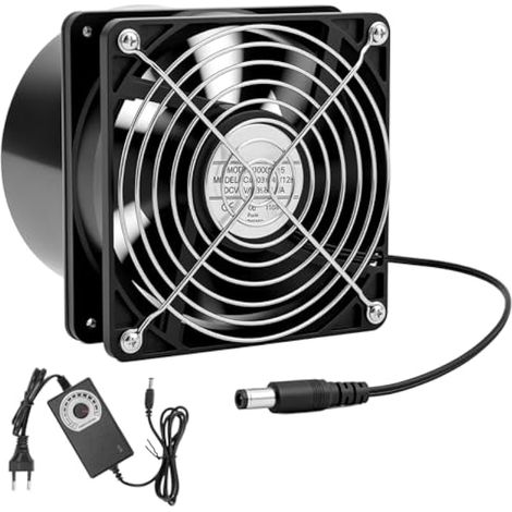Ventilateur Extracteur d'Air 100mm avec Variateur de Vitesse, 103m³/h – Extracteur Mural en Métal Robuste pour Cuisine, Salle de Bain et Garage – Ventilation Noire Heavy Duty (1/5)