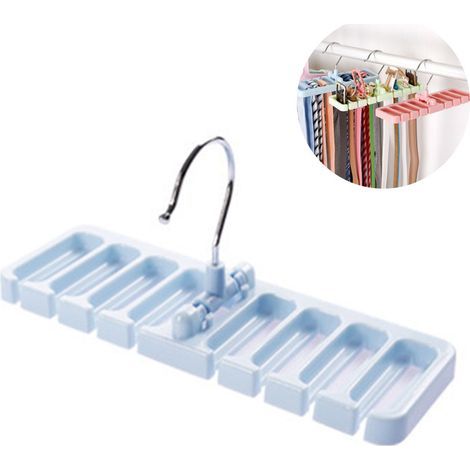 Porte-ceintures, porte-cravates, porte-foulards à 10 emplacements, organisateur en plastique robuste, gain de place pour placard et penderie (1/4)