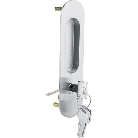 Gate de Salle de Bain Serrures de Porte Coulissante à Levier Serrure à Encastrer à Poignée Verrous avec des clés en Bois Acier Inoxydable (1/5)