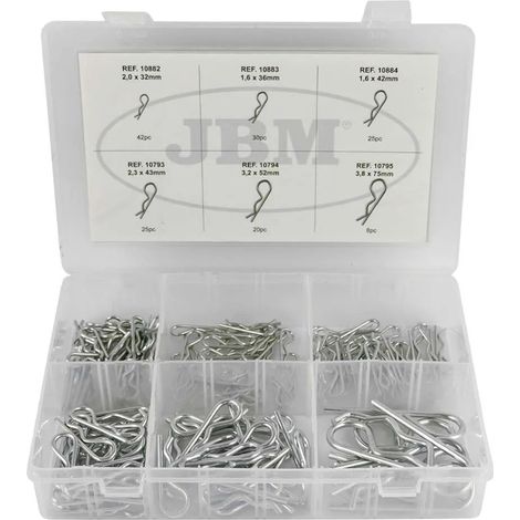 Clip assortimento custodia JBM 150 pezzi resistente alla corrosione organizzato