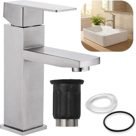 Robinet de lavabo sur pied bas, couleur argent, 17 cm (1/5)