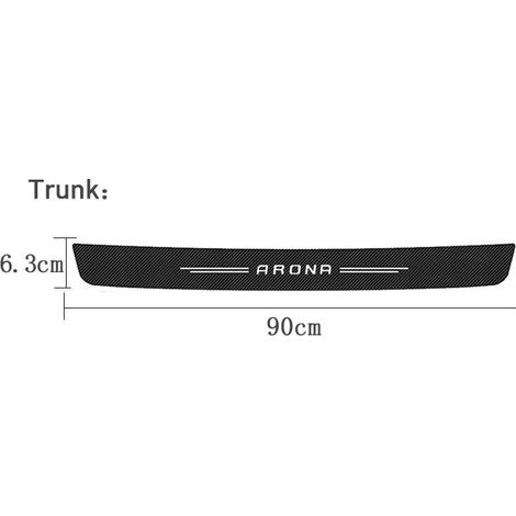 (1 pièce pour coffre) Bandes de protection de seuil de porte en fibre de carbone pour Seat Arona Logo 2023,autocollants de protection pour pare-chocs arrière et coffre (1/3)