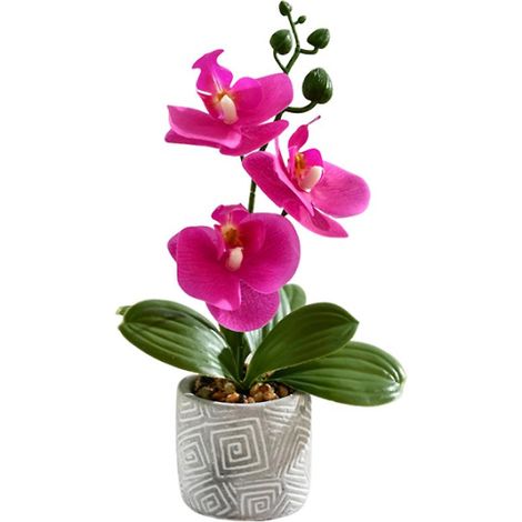 Orchidées artificielles, fleurs artificielles, phalaenopsis artificielles, fleurs artificielles en pot (1/4)