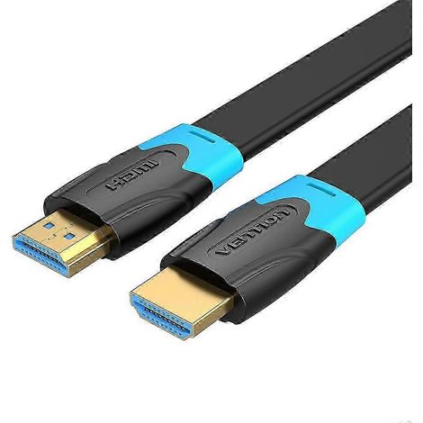 Câble HDMI mâle-mâle de type A compatible de 10 mètres, 1080p 60 Hz, adapté aux projecteurs, boîtiers TV, moniteurs, etc., câble plat. (1/5)