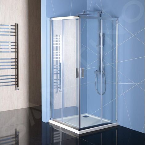 Polysan Easy Line - Paroi de douche 800 x 800 mm, aluminium/verre clair EL5215 (1/5)