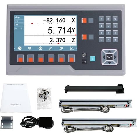 Échelle linéaire numérique Tour LCD YH800-2P Lecture numérique Multi-Langues Encodeur Optique d'encodeur linéaire de 50mm à 1000mm pour la Machine de Tour de fraisage de Moulin (Color : New BIG LCD D (1/5)