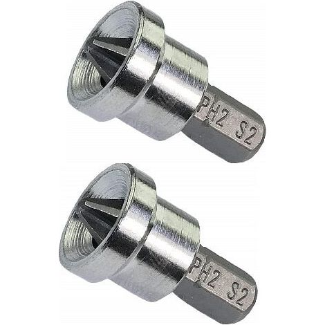 2er-Set Spezial-Schraubendreherbits für Trockenbau/Placo/PH2x25mm 1/4'' für PH2-Kreuzschlitzschrauben – Eisenwaren/Handwerkzeuge – S2-Stahl