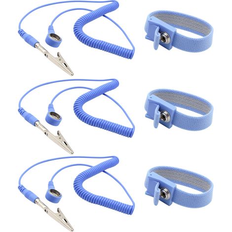 Quadrios  ESD-Handgelenkband Blau  Druckknopf 10 mm