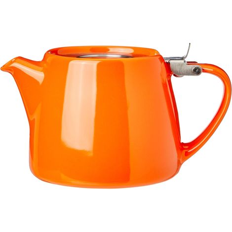 Théière en Céramique 400 ml avec Filtre Acier Inoxydable et Couvercle Charnière pour Infusion Thé Feuilles ou Sachets Usage Quotidien (1/5)