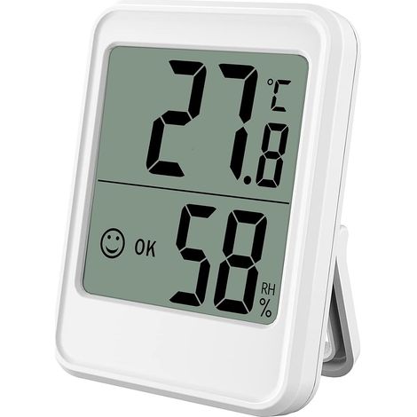 Hygromètre Intérieur Hygromètre Digital Intérieur Mini Thermomètre Moniteur d'Humidité pour Intérieur, Entrepôts, Serres(Blanc) (1/5)