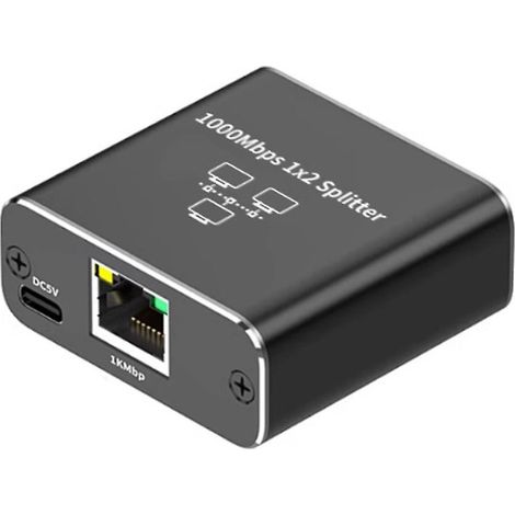 Répartiteur Ethernet Gigabit 1 vers 2 sorties, 1000 Mbps - Répartiteur de câble LAN/Internet - Répartiteur Cat5/6/7, prolongateur de réseau RJ45 (1/5)