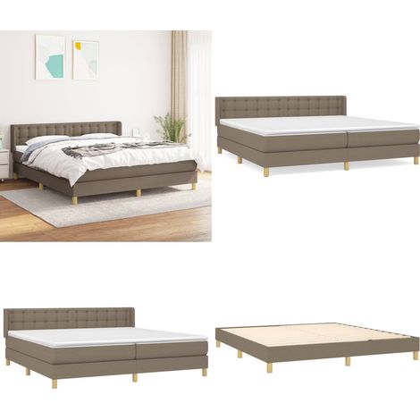 Boxspringbett mit Matratze Taupe 180x200 cm Stoff - Boxspringbett - Doppelbett - Bettenrahmen - Lattenrost - Matratze - Home & Living (1/5)