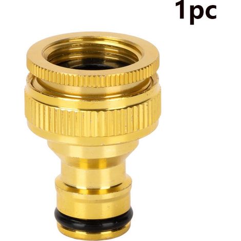 5 pièces : raccord rapide pour tuyau mélangeur, adaptateur 1/2" et 3/4", adaptateur pour tuyau d'arrosage, outil de raccordement pour robinet. (1/5)
