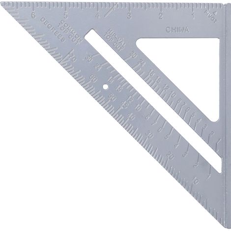 Dreiecklineal aus Aluminiumlegierung, 7 Zoll, 45/90 Grad, verdickt, Messwerkzeug für Bastelarbeiten und Holzbearbeitung (1/5)