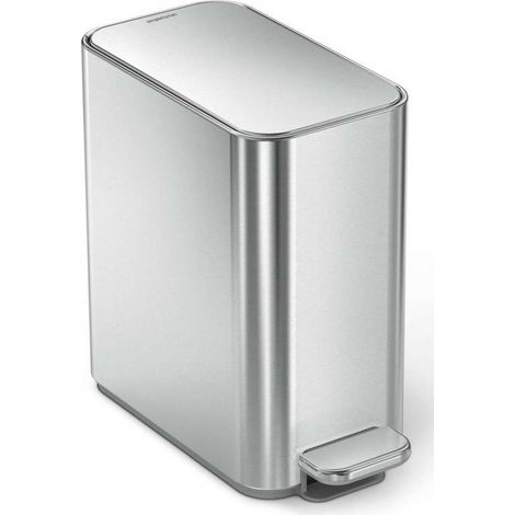 Simplehuman - Poubelle 5 l, avec poche pour sac, en acier inoxydable brossé CW2096 (1/5)