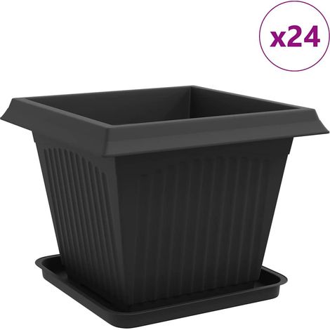 Maison Exclusive - Vasi per Piante 24 pcs Nero 43 x 43 x 33,5 cm Plastica
