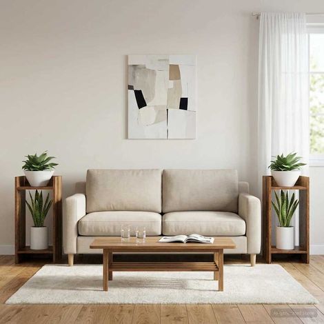 vidaXL  Plant Stand  2 pcs Old Wood 30 x 30 x 60 cm Engineered Wood