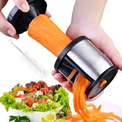 Gemüsespiralschneider – Edelstahl 304 – Maximaler Durchmesser 5,5 cm – Für Spaghetti, Julienne, Nudeln, Bandnudeln (1/5)