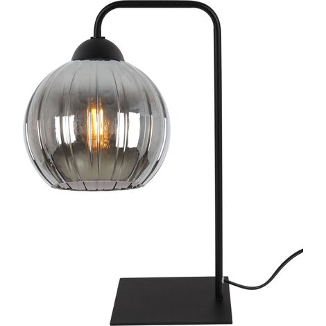 Lampe de nuit Costa noire, 1 ampoule, boule en graphite, E27 (1/5)