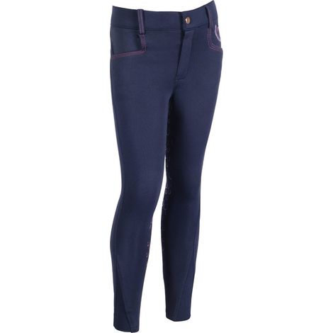 11/13 anni, Blu navy 6900: Mädchenreithose Modell Alva mit Vollsilikon (1/4)