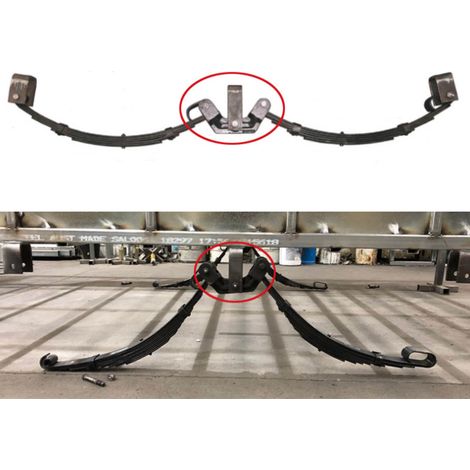 Connecteur de ressort à lames à double arbre pour remorque, bras de bascule à rouleau, bras de bascule tandem pour ressort à lames à double arbre robuste, adapté aux remorques, caravanes et véhicules