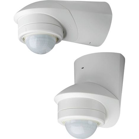 Grothe 94532 Da parete Rilevatore di movimento ad infrarossi passivo PIR 360 ° Relè Bianco IP55