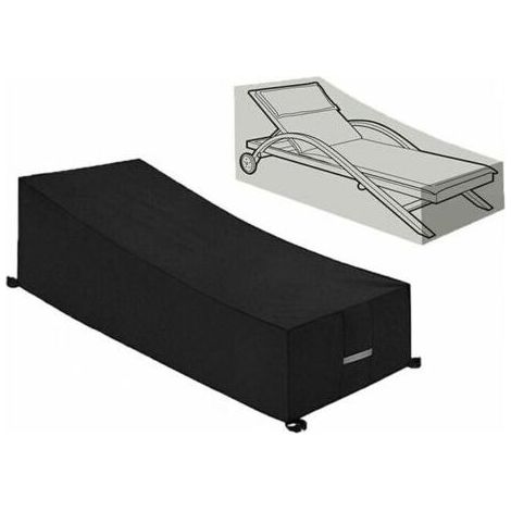 Housse de Protection , Imperméable, Coupe-Vent, Anti-UV, Tissu Oxford 210D Housse de Protection Bain de Soleil, Transat (210x75x40/80cm) – Noir (1/3)