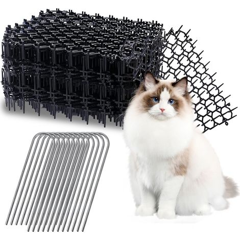 15 Pièces Tapis Anti-Chat Repulsif Chat Interieur Exterieur, Tapis Dissuasif Chat Pic avec 12 Clous, Anti Chat avec Pointes pour Jardin Porche (1/5)