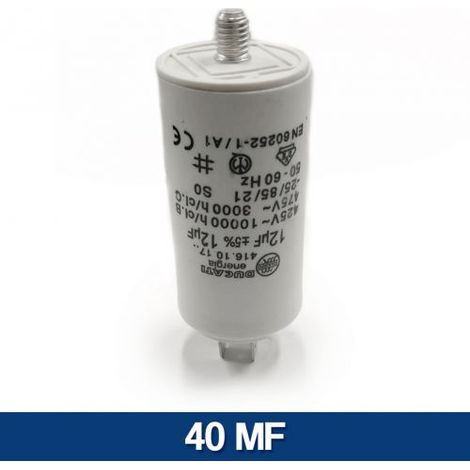 CONDENSATORE MOTORE ELETTRICO ELETTROPOMPA DA 1 A 80 MF MICROFARAD 450 V 10976V 40 MF (10988) (1/2)