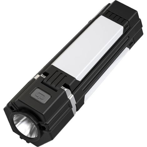 Lámpara de mano LED recargable, lámpara de mano portátil para camping, color negro (1/5)