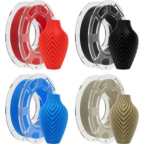 Filamento per stampa 3D, materiale PLA, effetto bicolore, opaco 200 g x 4 (1/2)