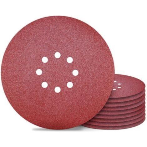 Disque de Ponçage 225 mm Papier Abrasif 8 Trous Grain 80 pour Ponceuse Murale 10PCS (1/5)