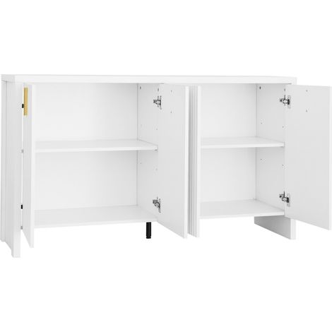 buffet meuble rangement étagère réglable 140 cm blanc OKMYHOME (1/5)