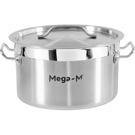 Olla baja para catering con tapa Mega-M PRO 12 l, diámetro 30 cm x altura 18 cm N