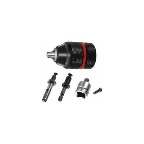 Mandrin de perçage sans clé de 1,5 à 13 mm avec mandrin autoserrant 1/2"-20UNF et adaptateur SDS-Plus - Crezuo (1/4)