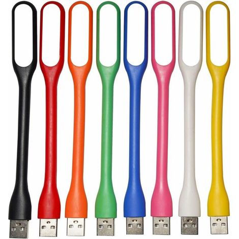 8-Pièce Lampe LED USB, Mini Lumière USB Flexible, Lampe Clavier pour Ordinateur Portable/PC, Lampe de Lecture USB, Petite Lampe de Livre, 8 Couleurs (1/4)