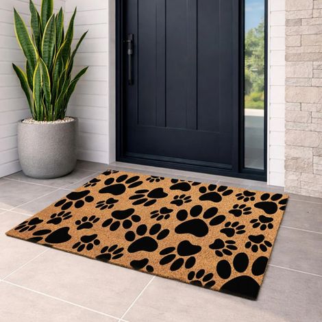 Tapis d'entrée motif empreinte de pied 75 x 45 cm Tapis antidérapant et résistant Matériau flexible et recyclable Idéal po (1/5)