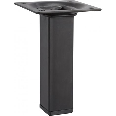 Gamba fissa per mobile quadrata in acciaio epossidico nero, 10 cm HETTICH