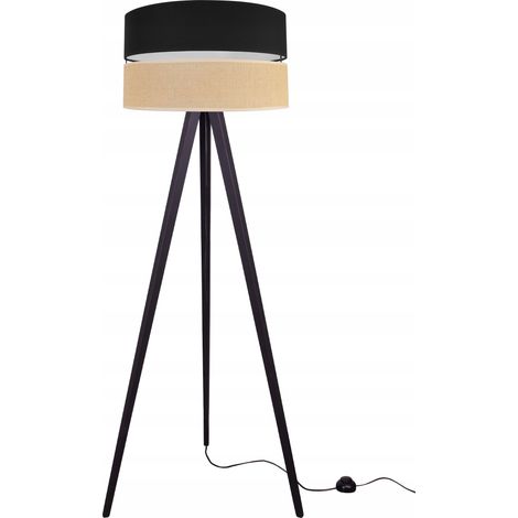 LAMPADA DA TERRA TREPPIEDE PARALUME IN LEGNO 45CM NERO (1/5)